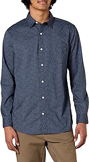 Men's Long-Sleeve Regular-Fit Stretch Poplin Shirt