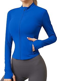 Womens Gym Running Tops Zip Activewear Two Sides Pockets Breathable Sports Workout Yoga T-Shirt Ladies Fitness Tee Shirts With Thumb Holes