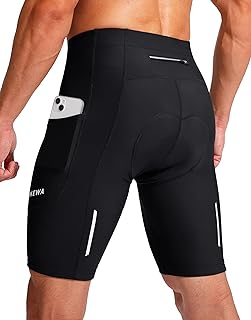 Men's Bike Shorts 3D Padded Cycling Road Biking Mountain Riding Biker Bicycle UPF 50+ Cycle Shorts Zipper Pockets