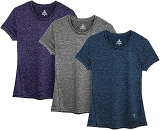 Women's Workout Running T-Shirt Activewear Yoga Gym Short Sleeve Tops Sports Shirts, 3-Pack