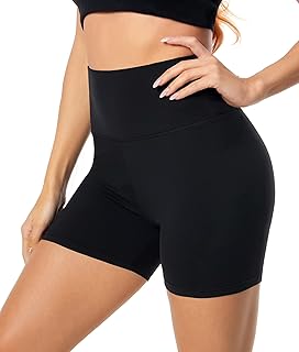High Waisted Biker Shorts for Women-5" Tummy Control Fitness Athletic Workout Running Yoga Gym Shorts