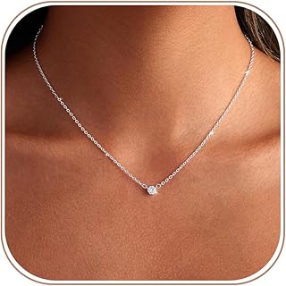 Christmas Gifts for Grandkids CZ Diamond Necklace for Women Dainty Layered Cubic Zirconia Solitaire Pendant Necklace Gold Plated Waterdrop Shape Square Emerald Green CZ Simulated Diamond Bridesmaid Necklace