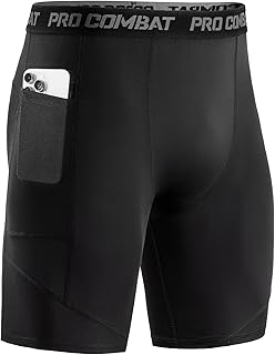 Compression Shorts Men, 1 Pack or 3 Packs Gym Running Shorts with Pockets Sports Anti Chafing Underwear Base Layer Shorts Quick-Drying Fabric Undershorts Men’s Workout Shorts