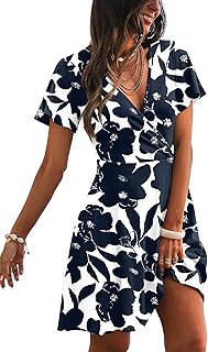 Womens Casual Dresses Wrap V Neck Dress A-Line Ruffle Sleeve Summer Sundress Fashion 2026