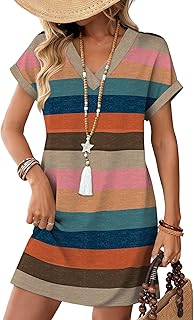 Summer Dresses for Women Casual Tshirt Dress Midi Dresses Fashion Beach Vacation Clothes