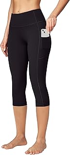 Capri Leggings for Women High Waisted Yoga Pants with Pockets for Women Tummy Control Workout Leggings Yoga Capris