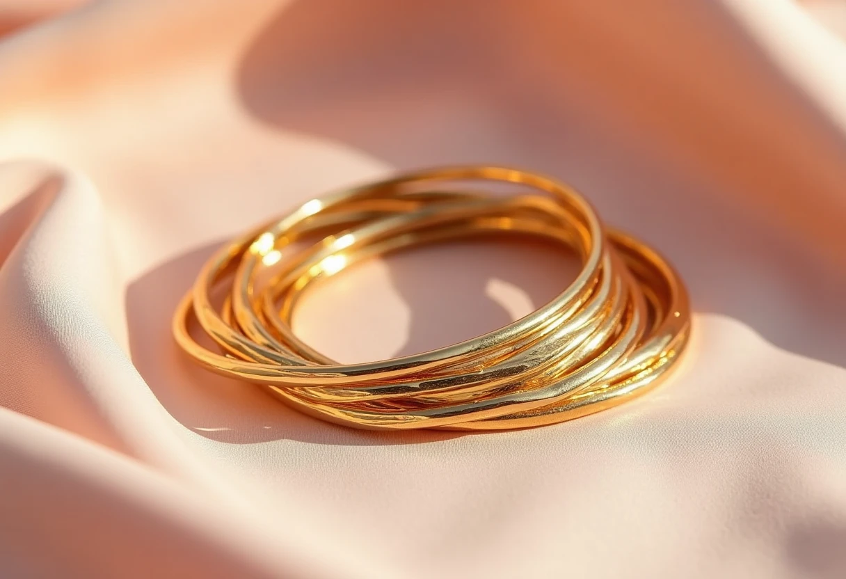Chunky gold bangle bracelets